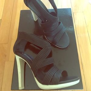 BCBG Maxazria genuine leather high heel sandals